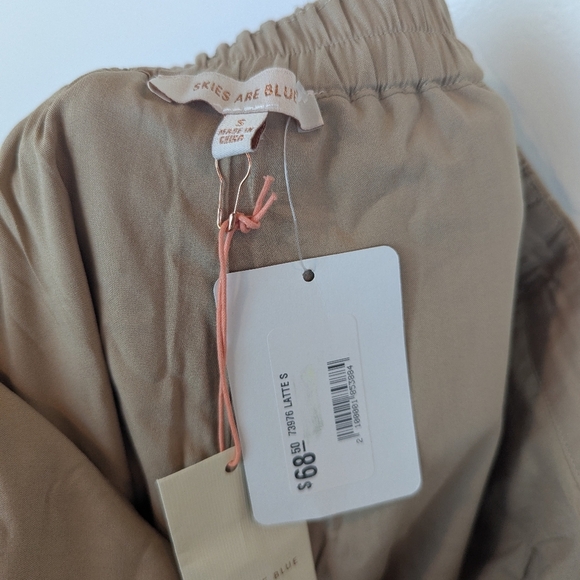 NWT Skies are Blue Linen Blend Wide Leg Trousers, Sz S - Picture 2 of 9